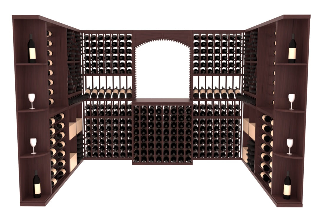 InstaCellar – Naples Wine Cellar Kit in Grand Mahogany Walnut stained with WineSafe™ Satin Sealant