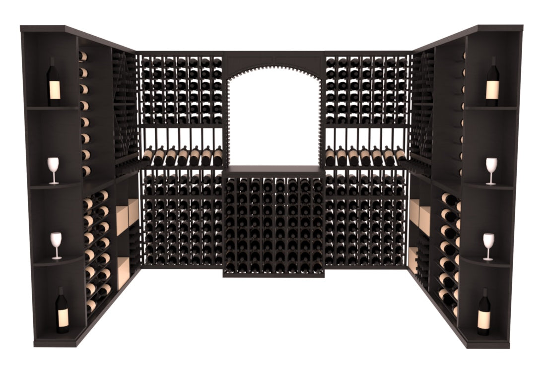 InstaCellar – Naples Wine Cellar Kit in Ponderosa Pine Black stained with WineSafe™ Satin Sealant