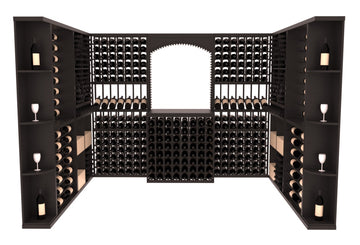 InstaCellar – Naples Wine Cellar Kit in Ponderosa Pine Black stained with WineSafe™ Satin Sealant