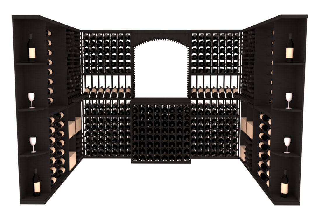 InstaCellar – Naples Wine Cellar Kit in Ponderosa Pine Black stained without WineSafe™ Satin Sealant