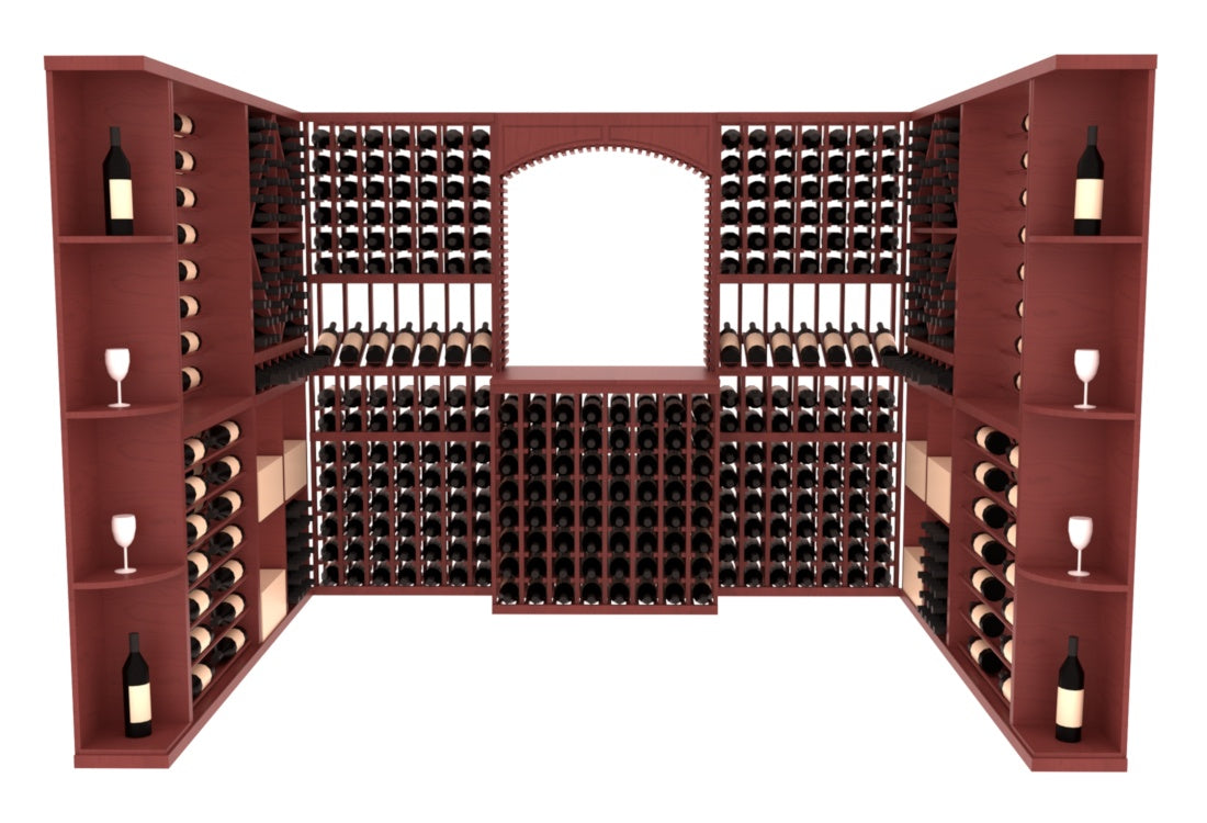 InstaCellar – Naples Wine Cellar Kit in Ponderosa Pine Cherry stained with WineSafe™ Satin Sealant