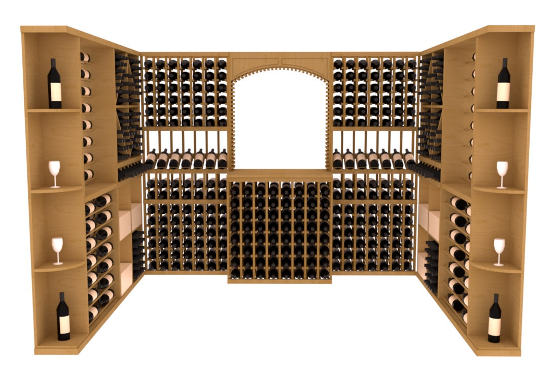 InstaCellar – Naples Wine Cellar Kit in Ponderosa Pine Oak stained without WineSafe™ Satin Sealant
