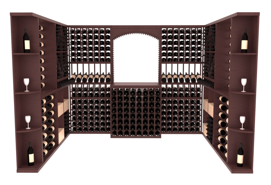 InstaCellar – Naples Wine Cellar Kit in Ponderosa Pine Walnut stained with WineSafe™ Satin Sealant