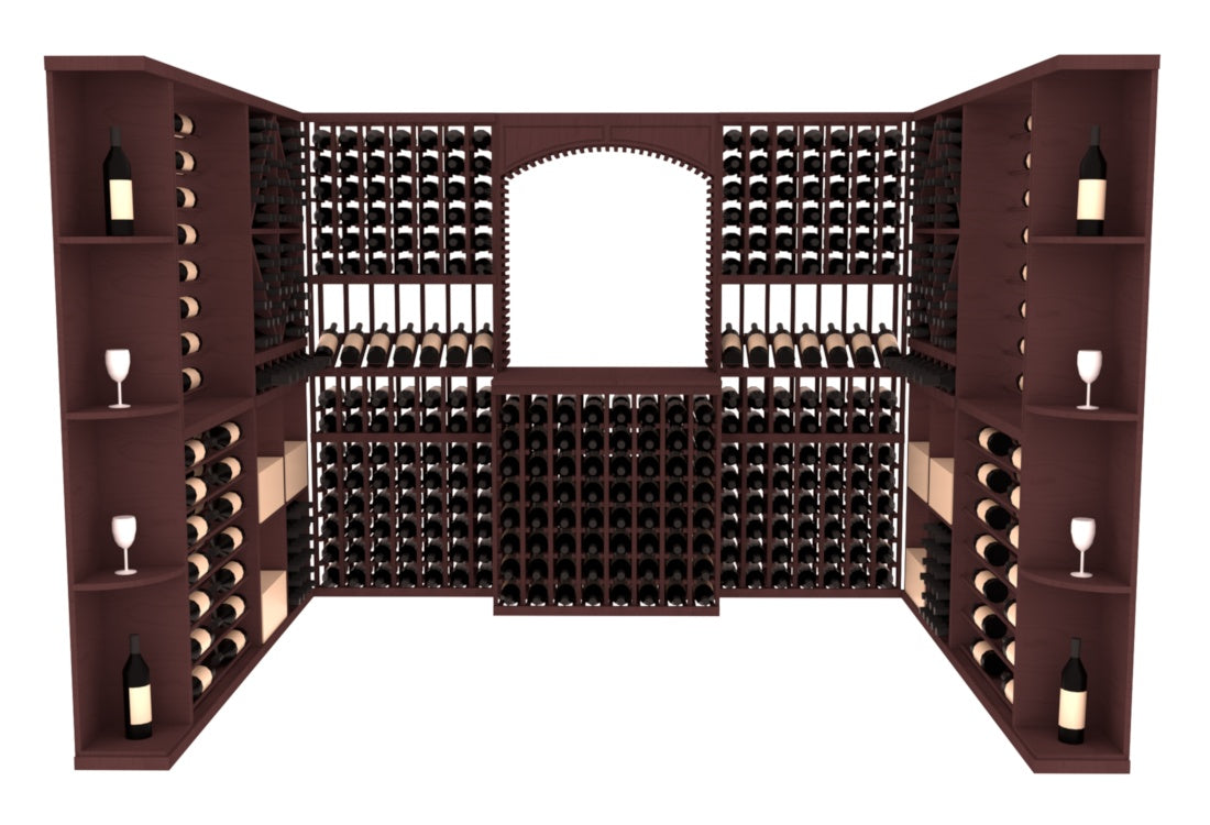 InstaCellar – Naples Wine Cellar Kit in Ponderosa Pine Walnut stained without WineSafe™ Satin Sealant