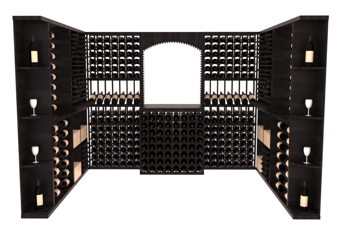 InstaCellar – Naples Wine Cellar Kit in Premium Redwood Black stained with WineSafe™ Satin Sealant