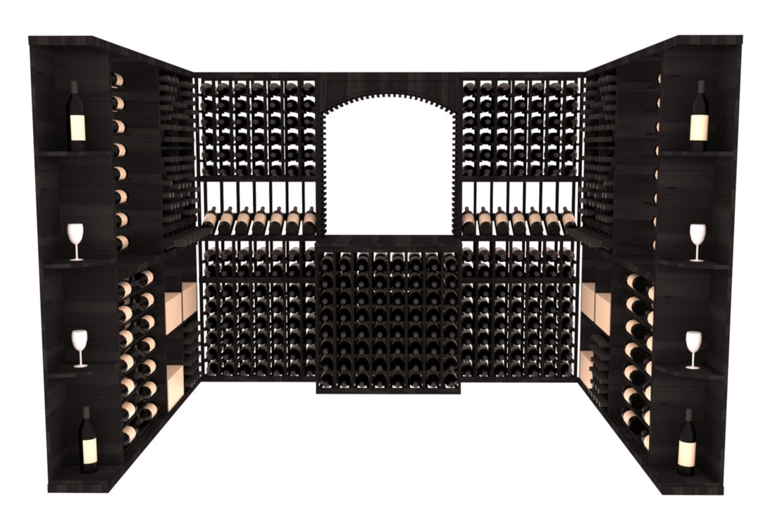 InstaCellar – Naples Wine Cellar Kit in Premium Redwood Black stained without WineSafe™ Satin Sealant