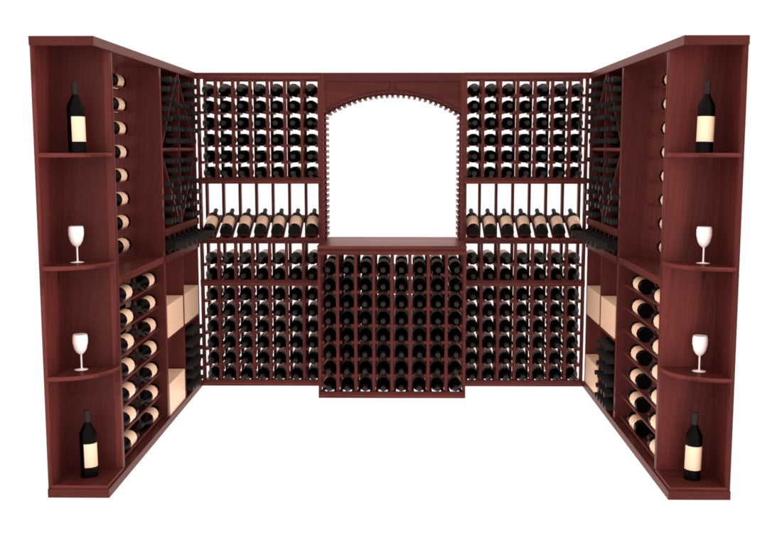 InstaCellar – Naples Wine Cellar Kit in Premium Redwood Cherry stained with WineSafe™ Satin Sealant