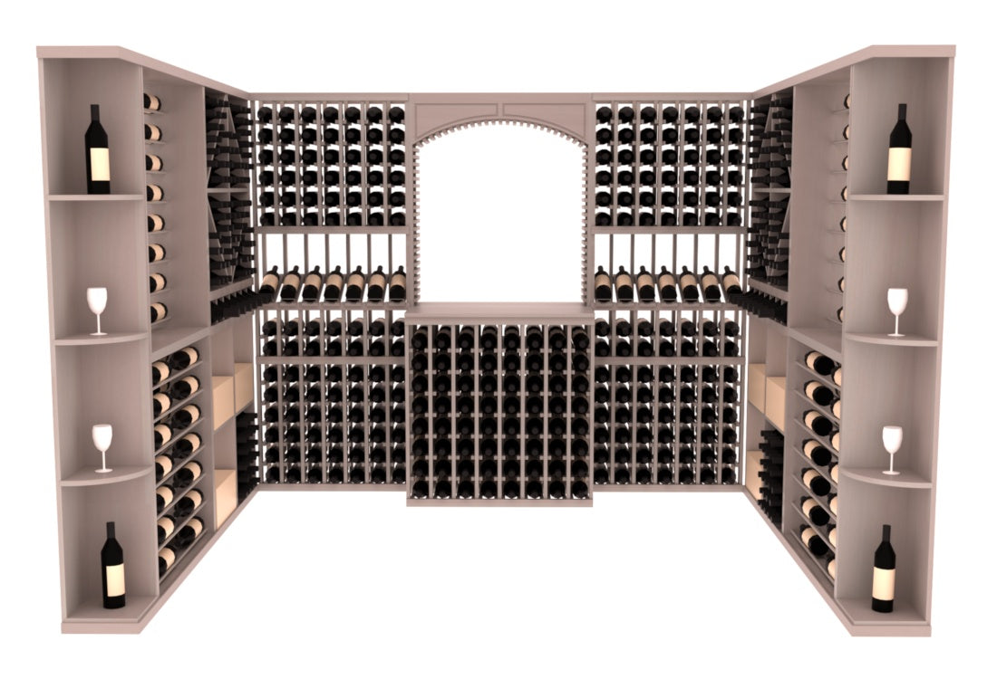 InstaCellar – Naples Wine Cellar Kit in Premium Redwood Greywash stained with WineSafe™ Satin Sealant