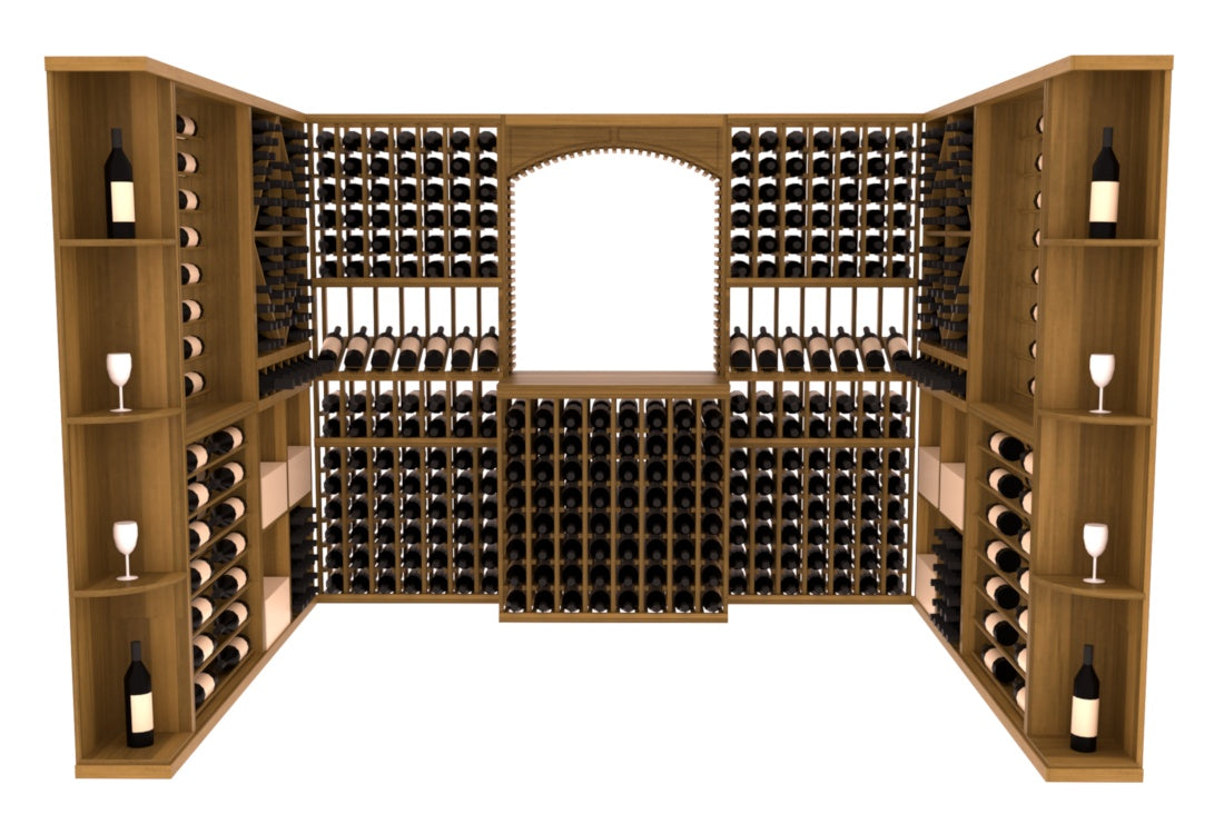 InstaCellar – Naples Wine Cellar Kit in Premium Redwood Oak stained with WineSafe™ Satin Sealant