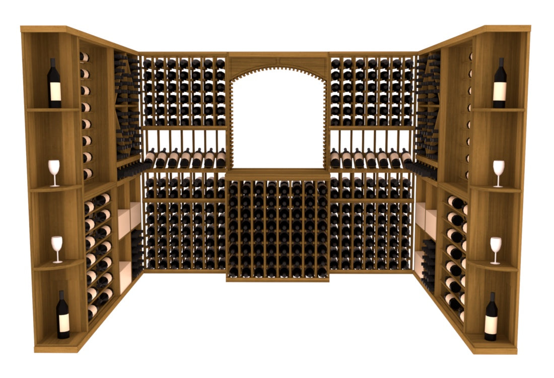 InstaCellar – Naples Wine Cellar Kit in Premium Redwood Oak stained without WineSafe™ Satin Sealant