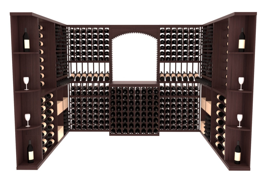 InstaCellar – Naples Wine Cellar Kit in Premium Redwood Walnut stained with WineSafe™ Satin Sealant