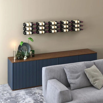 W Series Wine Rack 1 (modern wall mounted metal bottle storage)