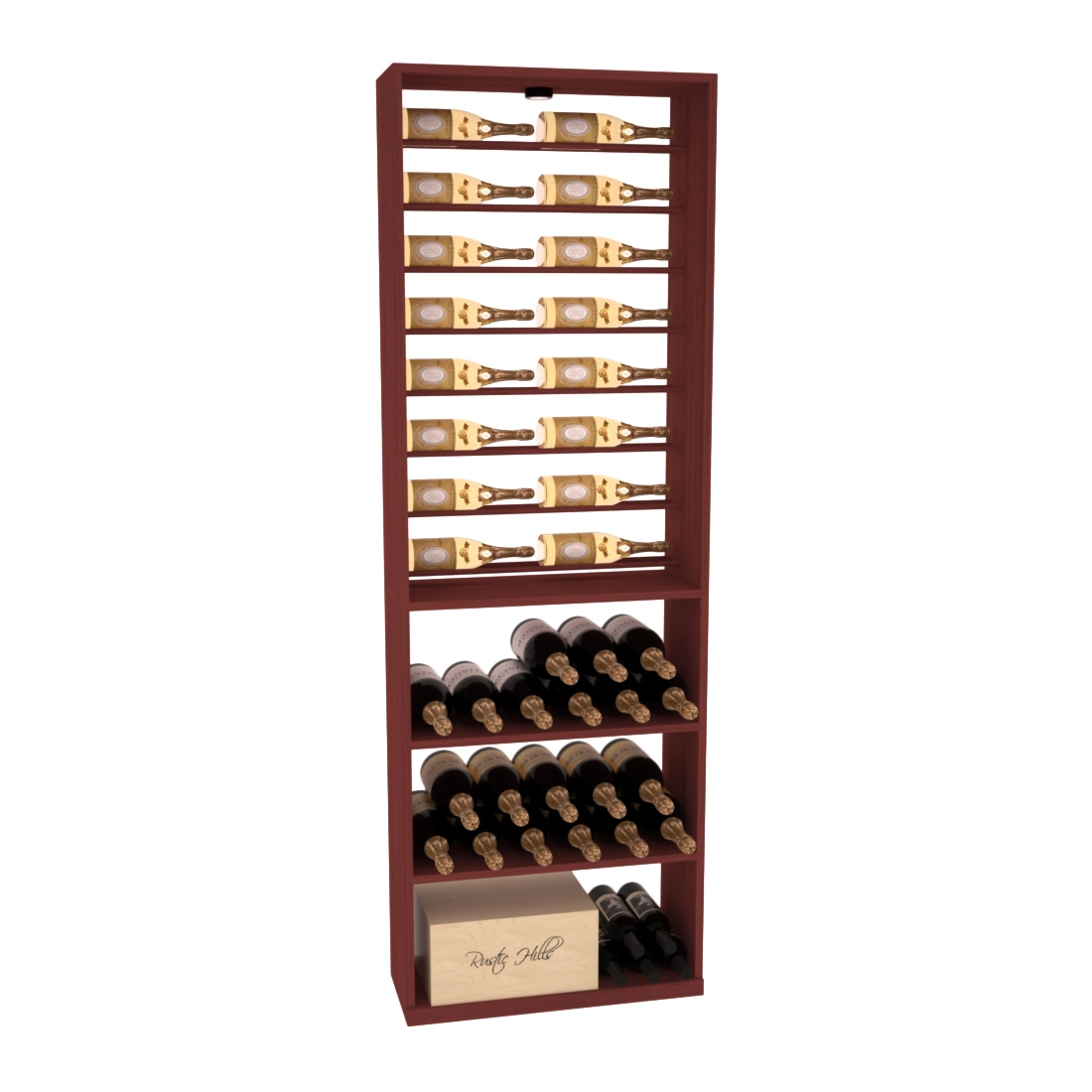 Retail Horizontal Bottle Display in Grand Mahogany Cherry stained without WineSafe™ Satin Sealant