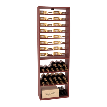 Retail Horizontal Bottle Display in Ponderosa Pine Cherry stained with WineSafe™ Satin Sealant