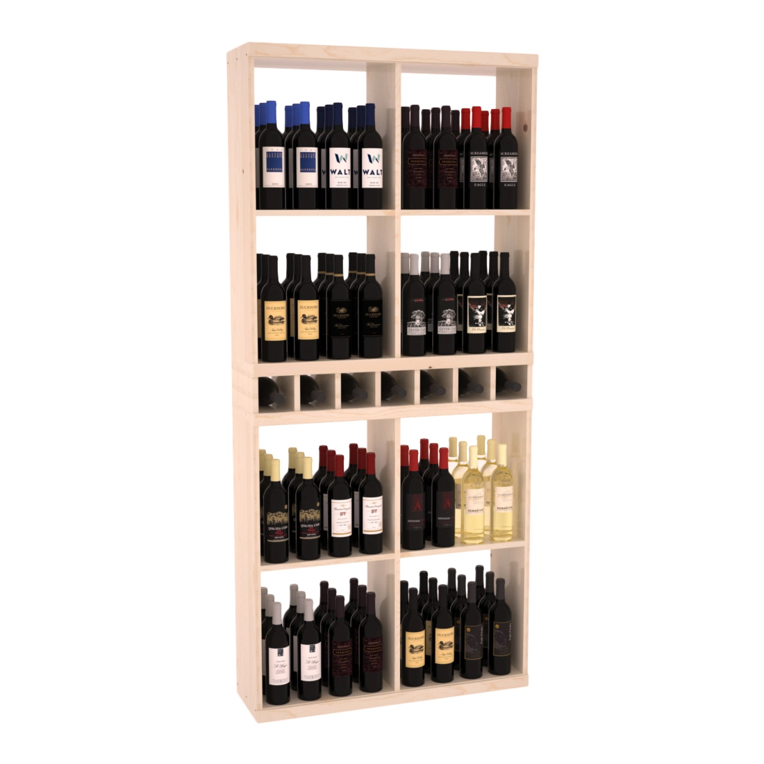 Retail Open Bin Display in Ponderosa Pine Unstained with WineSafe™ Satin Sealant