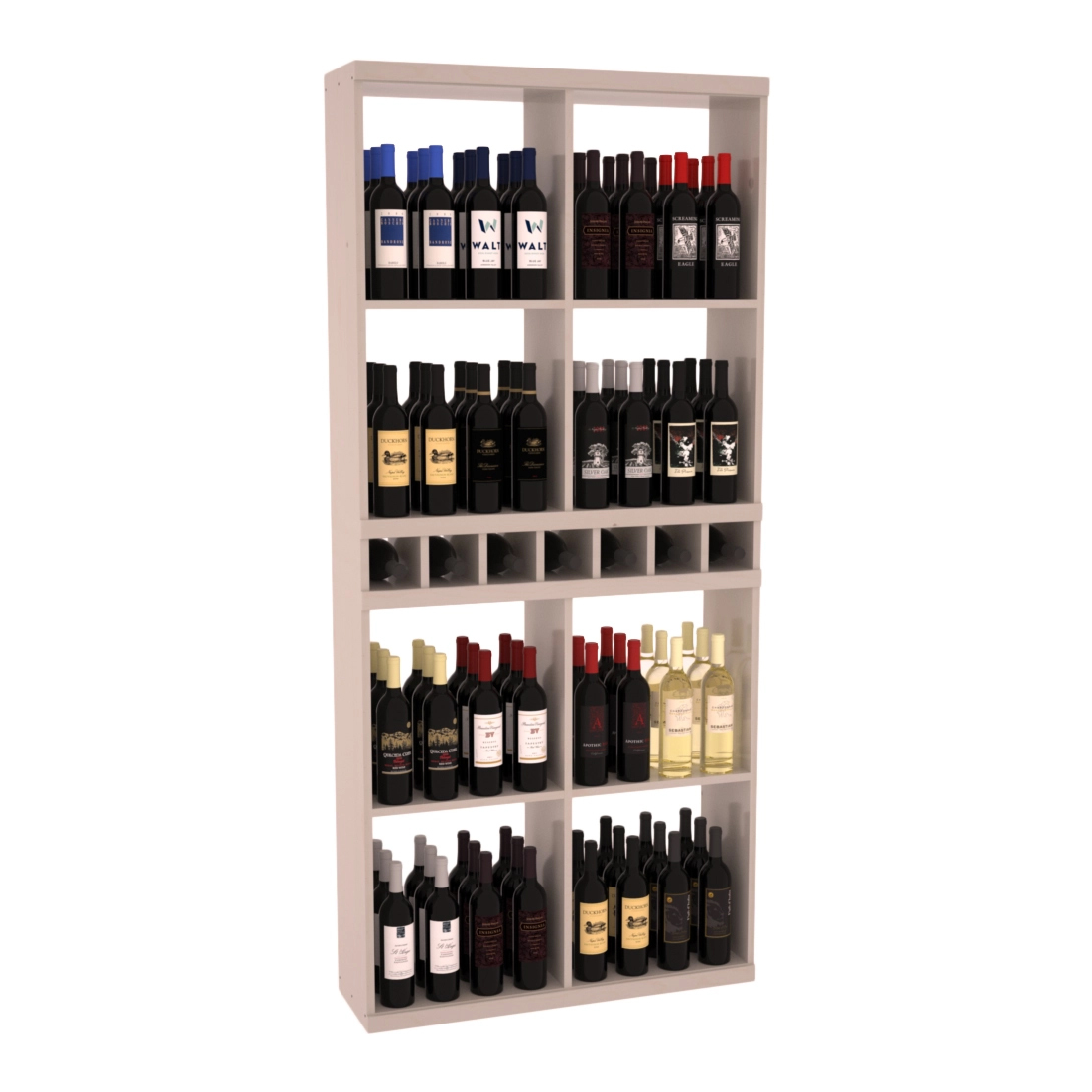 Retail Open Bin Display in Ponderosa Pine Greywash stained with WineSafe™ Satin Sealant