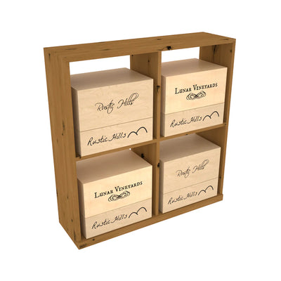 InstaCellar - Solid Case Bin in Knotty Alder Oak stained without WineSafe™ Satin Sealant