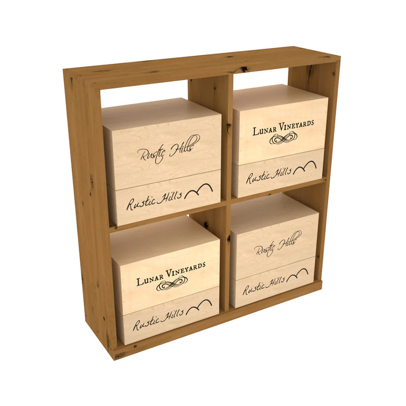 InstaCellar - Solid Case Bin in Knotty Alder Oak stained without WineSafe™ Satin Sealant