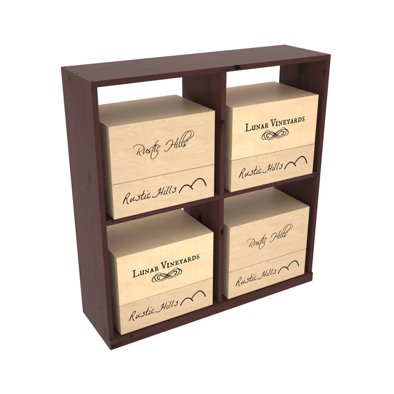 InstaCellar - Solid Case Bin in Knotty Alder Walnut stained with WineSafe™ Satin Sealant