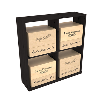 Retail Open Bin Base Display in Knotty Alder Black stained without WineSafe™ Satin Sealant