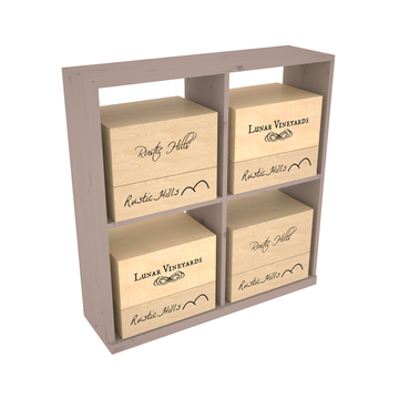 Retail Open Bin Base Display in Knotty Alder Greywash stained without WineSafe™ Satin Sealant