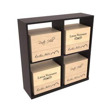 Retail Open Bin Base Display in Grand Mahogany Black stained with WineSafe™ Satin Sealant