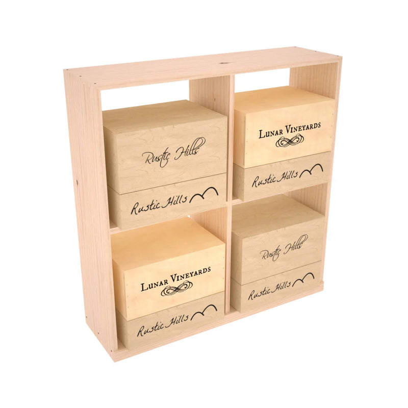 InstaCellar - Solid Case Bin in Ponderosa Pine Unstained with WineSafe™ Satin Sealant