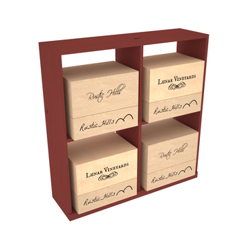 Retail Open Bin Base Display in Ponderosa Pine Cherry stained without WineSafe™ Satin Sealant