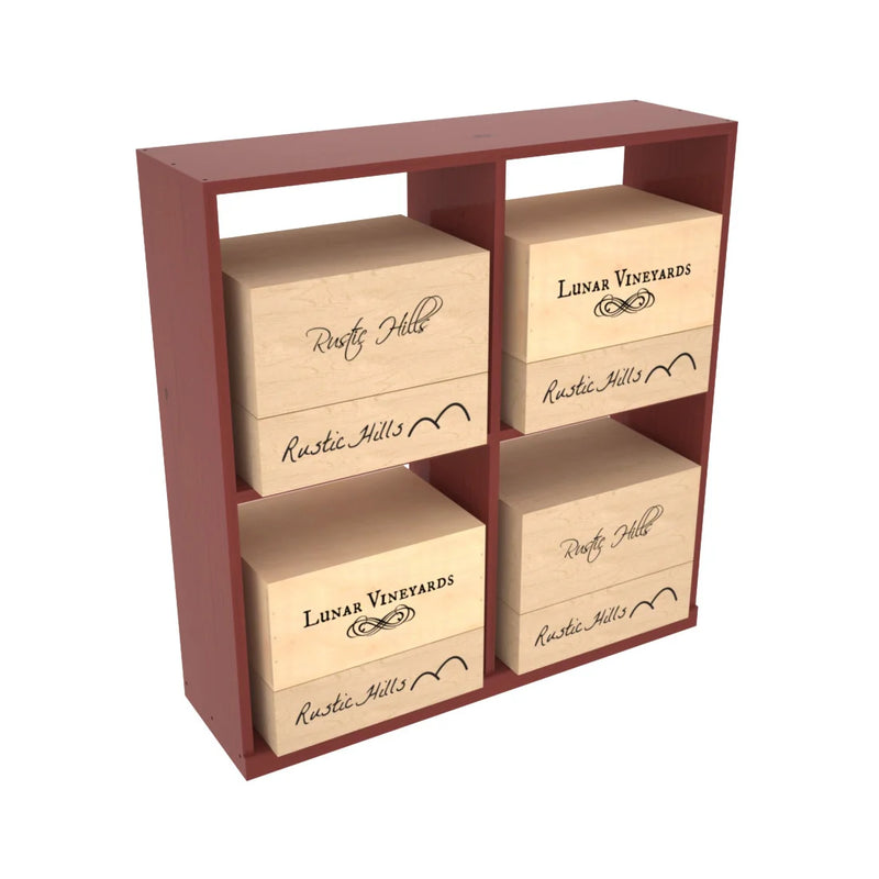 InstaCellar - Solid Case Bin in Ponderosa Pine Cherry stained with WineSafe™ Satin Sealant