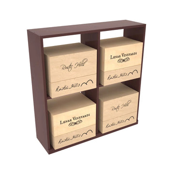 InstaCellar - Solid Case Bin in Ponderosa Pine Walnut stained with WineSafe™ Satin Sealant