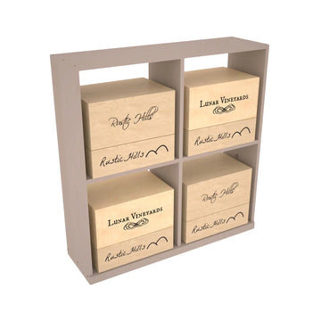 InstaCellar - Solid Case Bin in Ponderosa Pine Greywash stained without WineSafe™ Satin Sealant