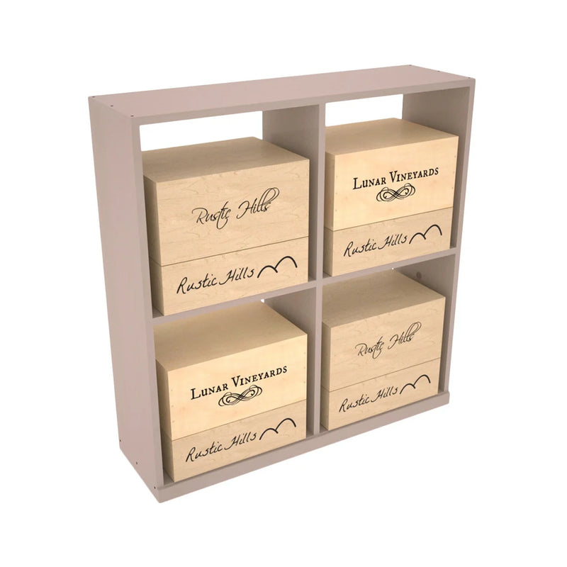 InstaCellar - Solid Case Bin in Ponderosa Pine Greywash stained with WineSafe™ Satin Sealant