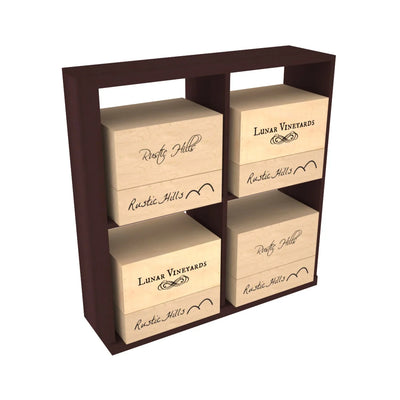 InstaCellar - Solid Case Bin in Premium Redwood Walnut stained without WineSafe™ Satin Sealant