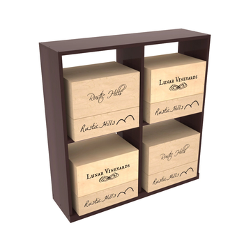 Retail Open Bin Base Display in Premium Redwood Walnut stained with WineSafe™ Satin Sealant