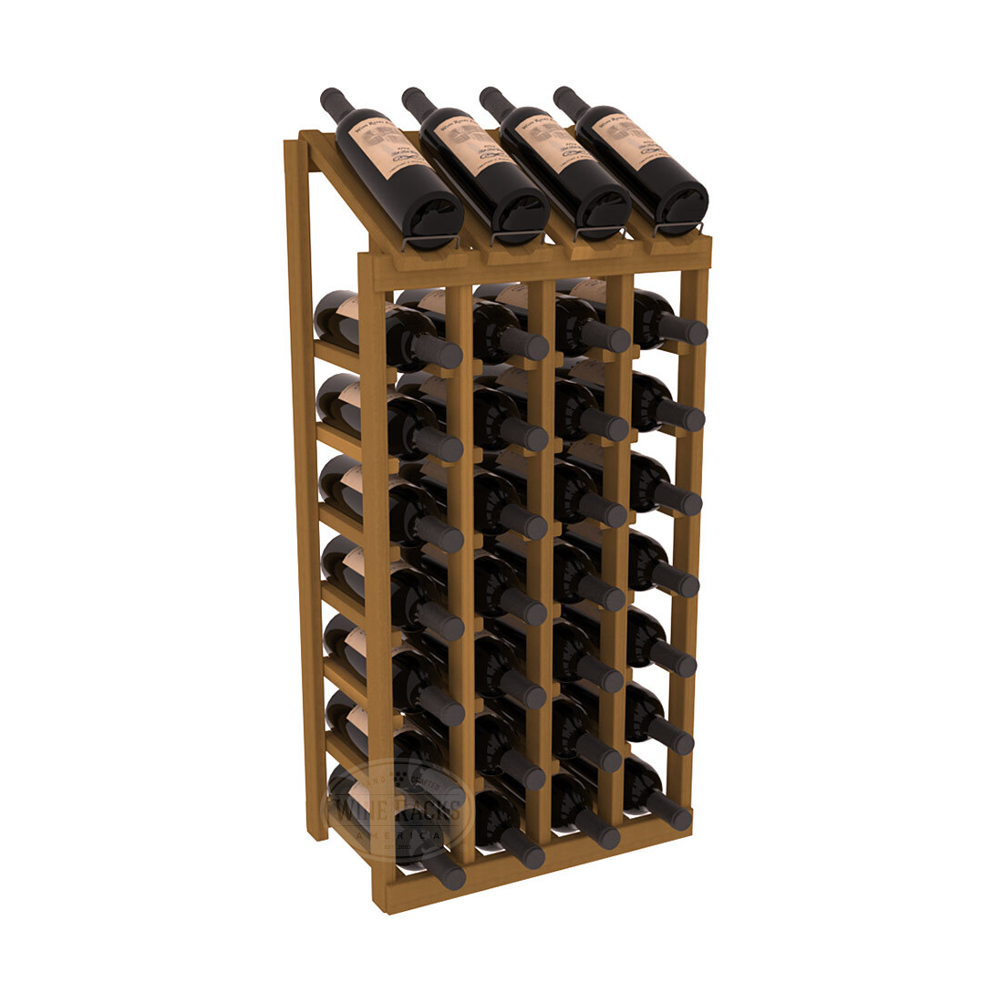 Retail Point of Purchase Display 4X8 in Premium Redwood Oak stained without WineSafe™ Satin Sealant