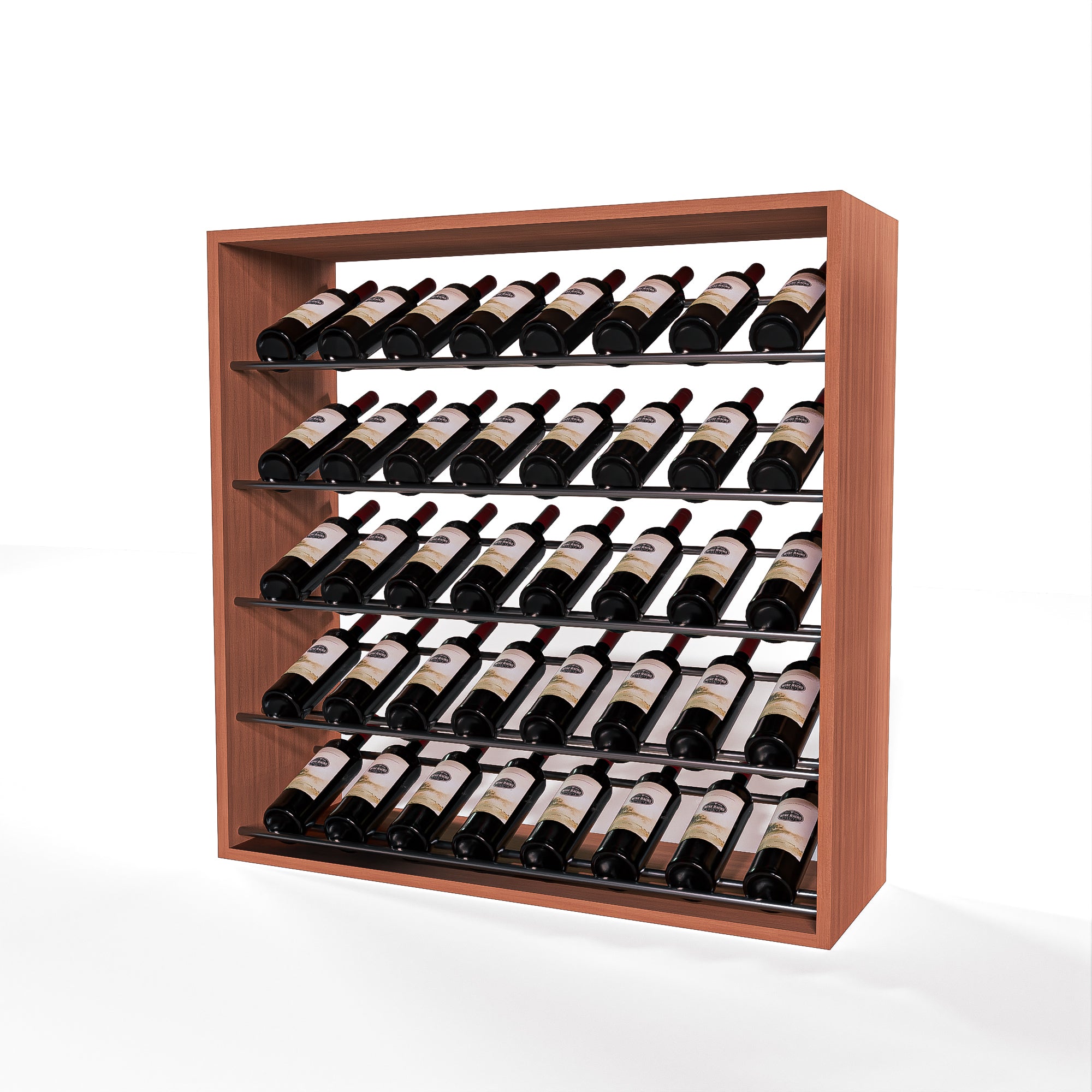 GrandCellar - 8 Column Full-Depth Label-Forward Wine Base Display - 36