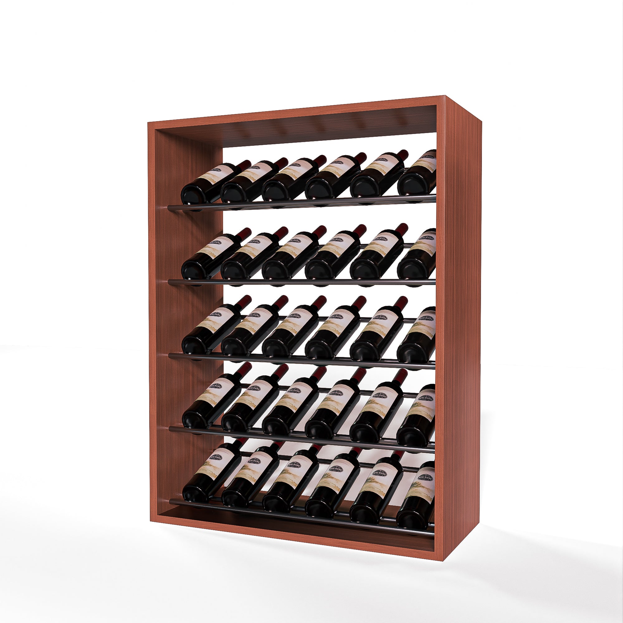 GrandCellar - 6 Column Full-Depth Label-Forward Wine Base Display - 36