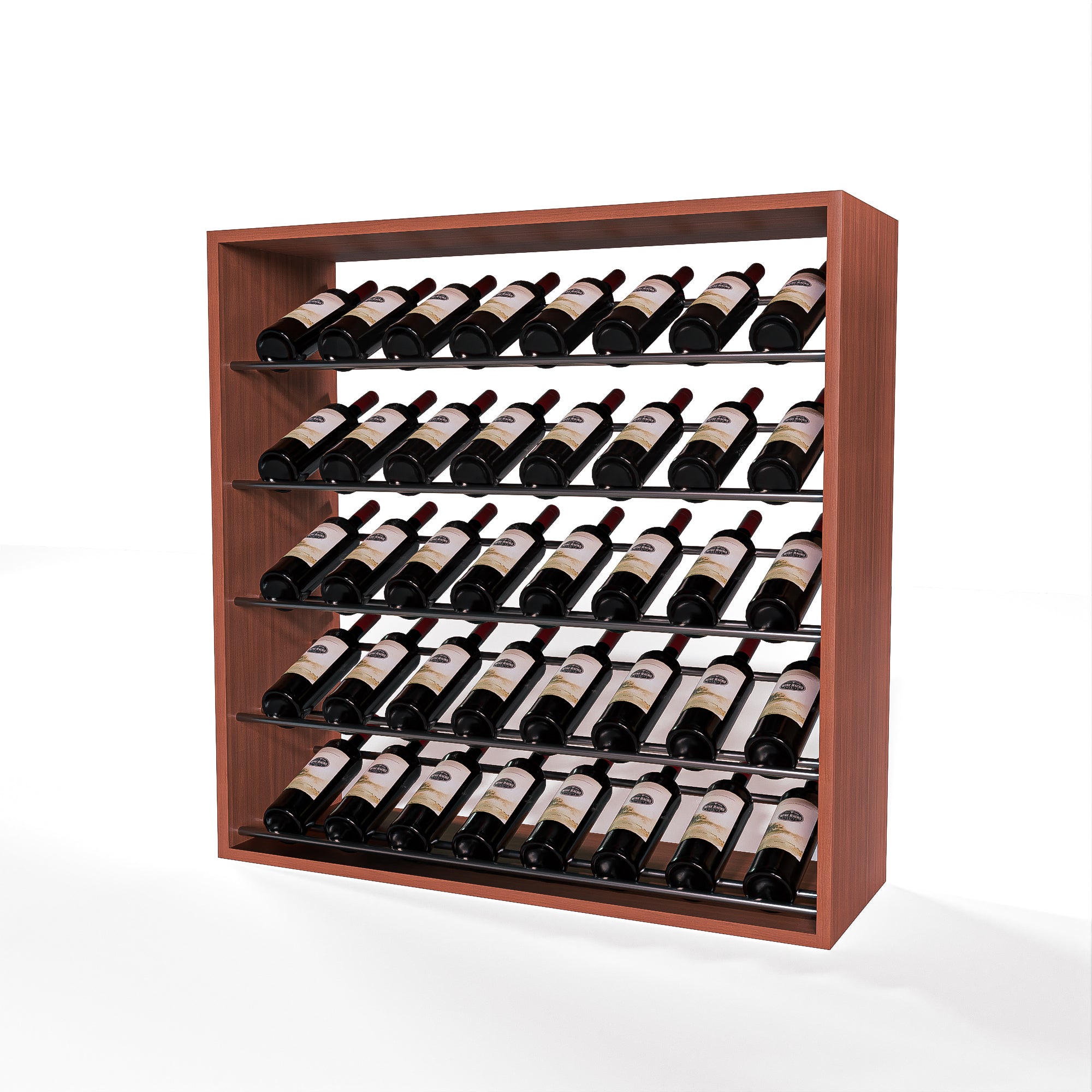 GrandCellar - 8 Column Full-Depth Label-Forward Wine Base Display - 36