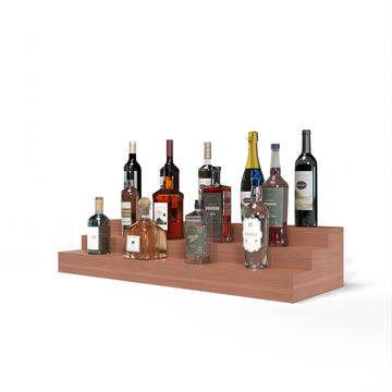 Liquor Riser, 3 Riser 8 Column in Sapele Mahogany Unstained with WineSafe™ Satin Sealant