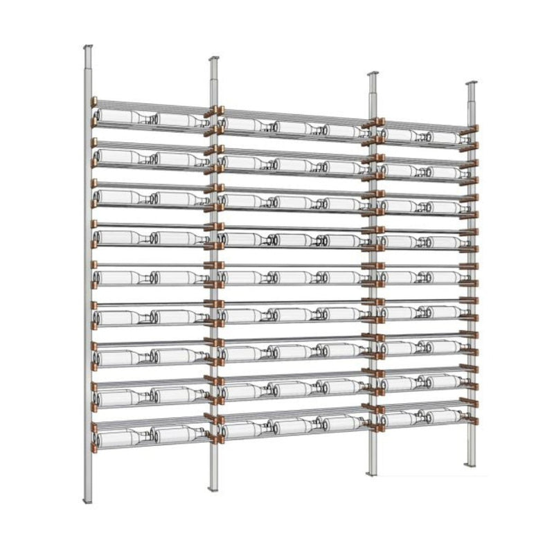 The Streamline, Walnut and Silver Metal – Wine Racks America