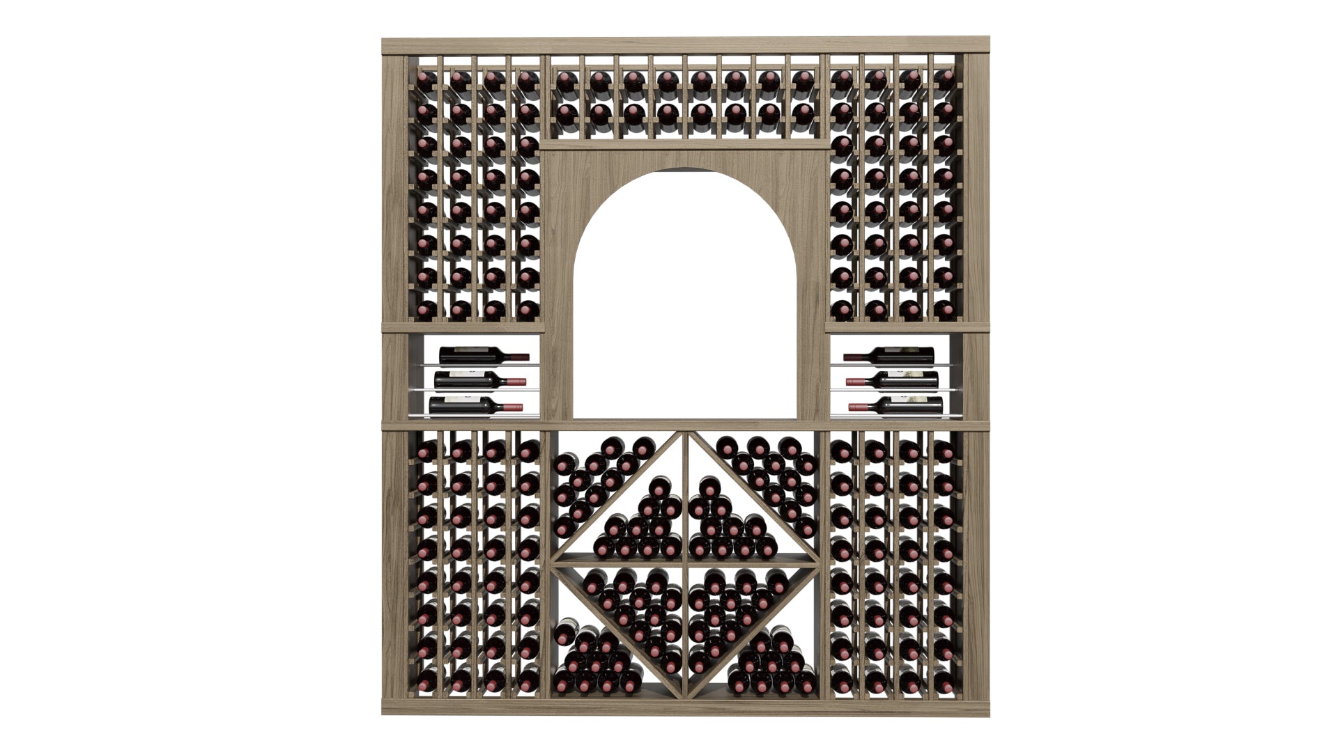 GrandCellar™ The Classic Vignette in Walnut Unstained with WineSafe™ Satin Sealant