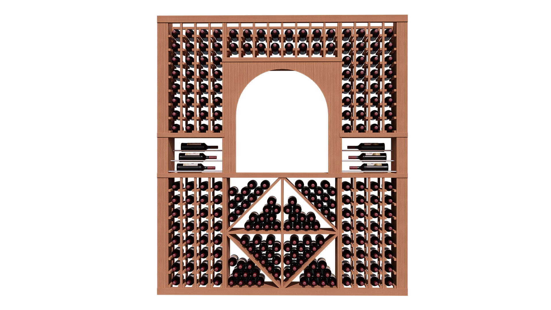 GrandCellar™ The Classic Vignette in Sapele Mahogany Unstained without WineSafe™ Satin Sealant