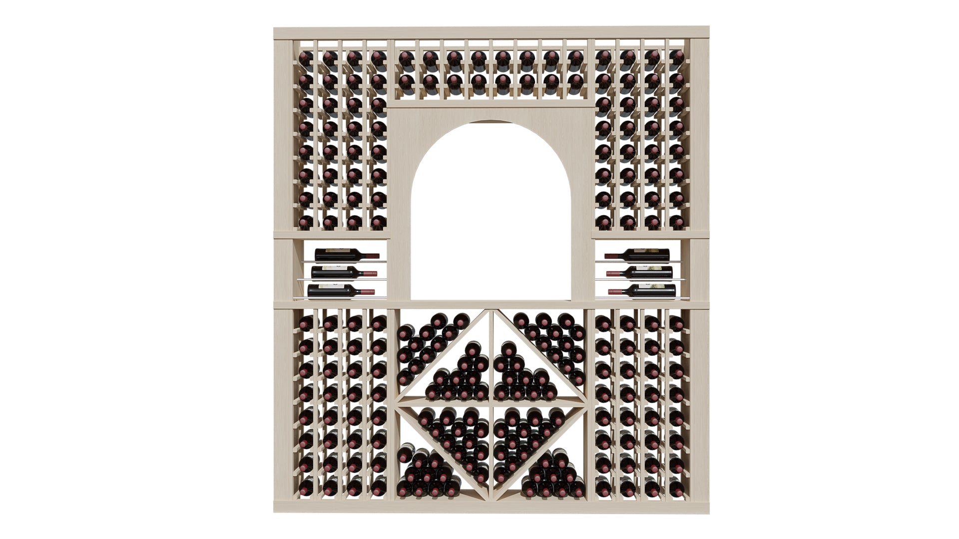 GrandCellar™ The Classic Vignette in White Oak Unstained with WineSafe™ Satin Sealant