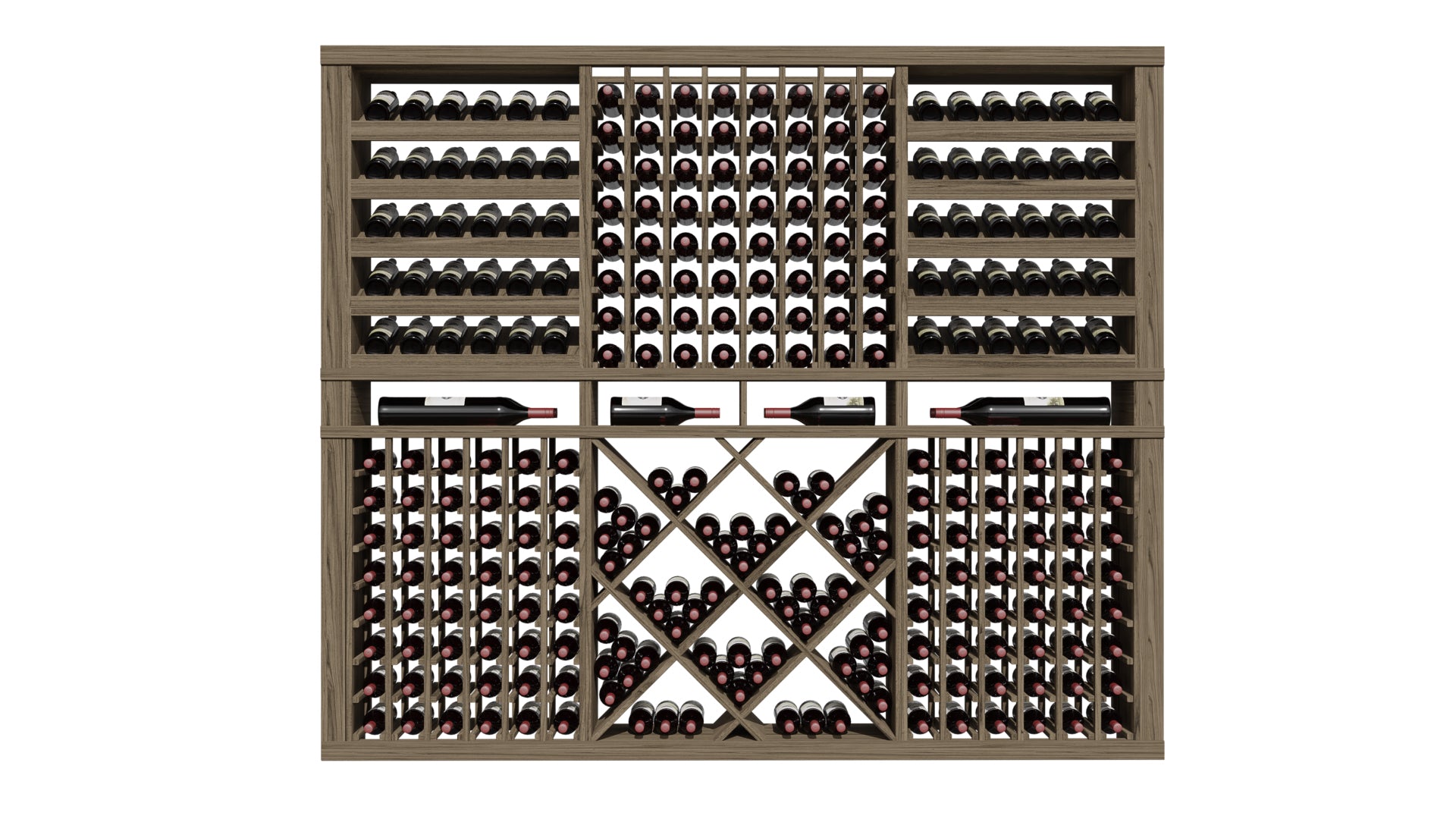 GrandCellar™ The Diamond Display Vignette in Walnut Unstained without WineSafe™ Satin Sealant
