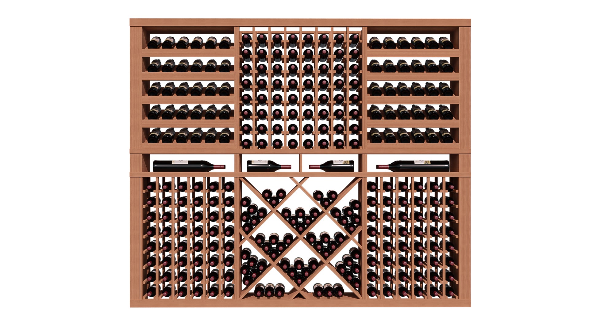 GrandCellar™ The Diamond Display Vignette in Sapele Mahogany Unstained without WineSafe™ Satin Sealant