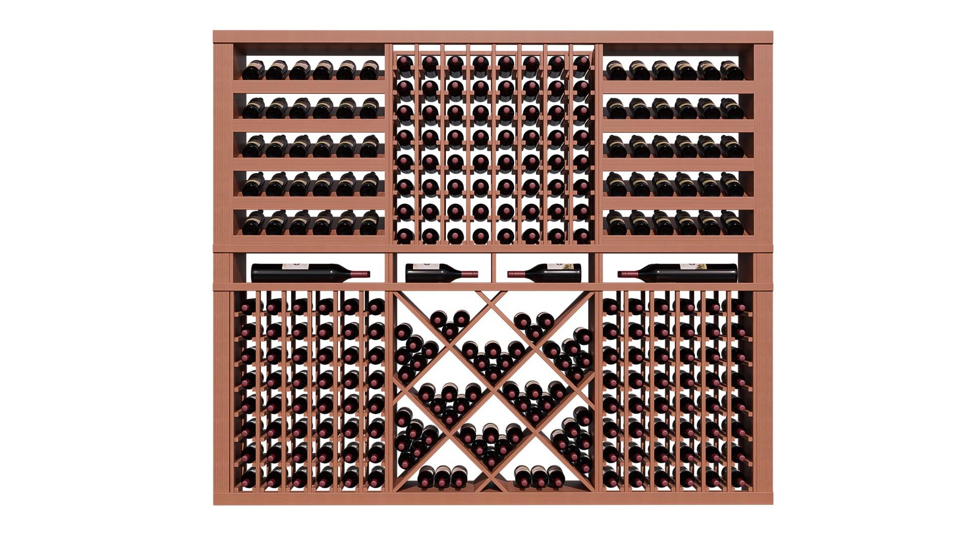 GrandCellar™ The Diamond Display Vignette in Sapele Mahogany Unstained with WineSafe™ Satin Sealant