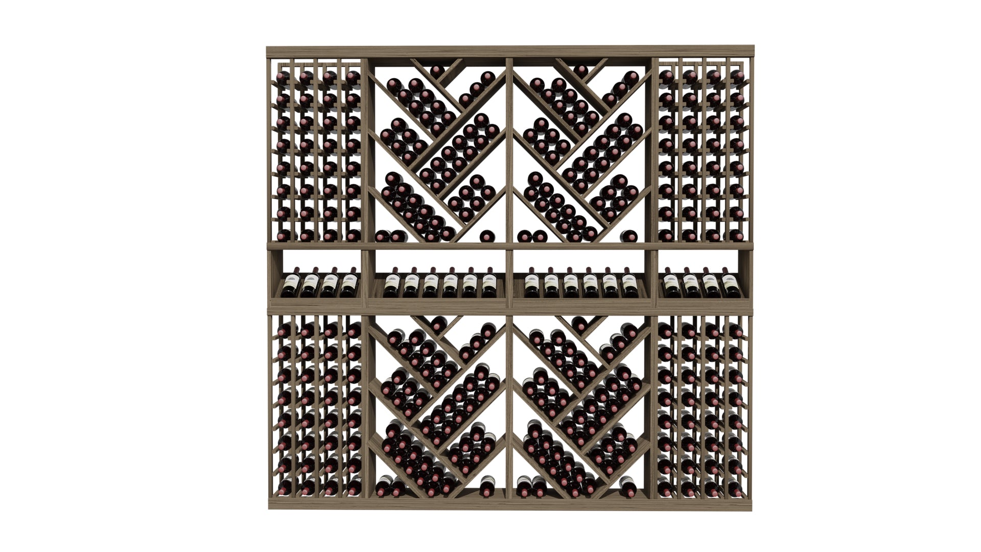 GrandCellar™ The Herringbone Haven Vignette in Walnut Unstained without WineSafe™ Satin Sealant