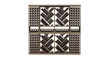 GrandCellar™ The Herringbone Haven Vignette in Walnut Unstained without WineSafe™ Satin Sealant