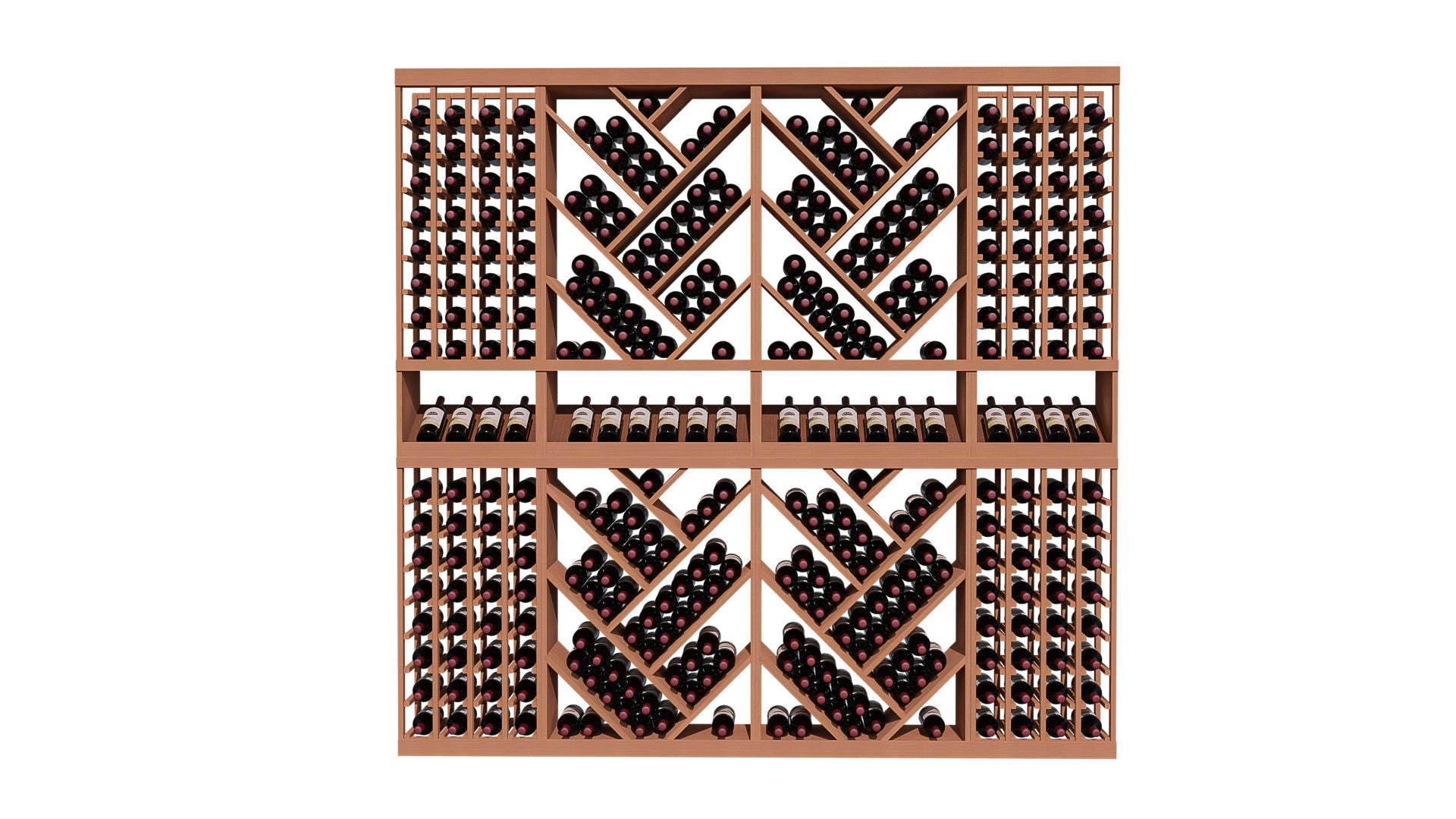 GrandCellar™ The Herringbone Haven Vignette in Sapele Mahogany Unstained without WineSafe™ Satin Sealant