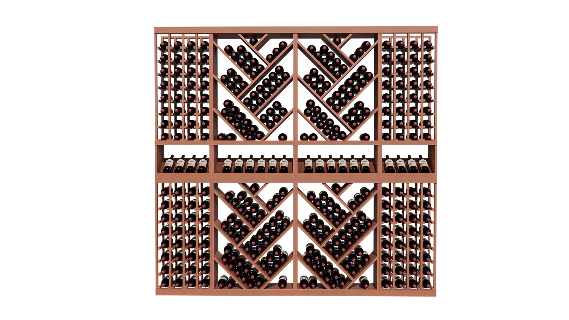 GrandCellar™ The Herringbone Haven Vignette in Sapele Mahogany Unstained with WineSafe™ Satin Sealant